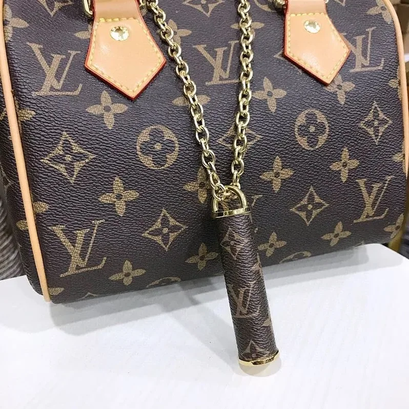 Louis Vuitton Cylinder Pendant Necklace Gold Tone Louis Vuitton Cylinder Pendant Necklace Gold Tone