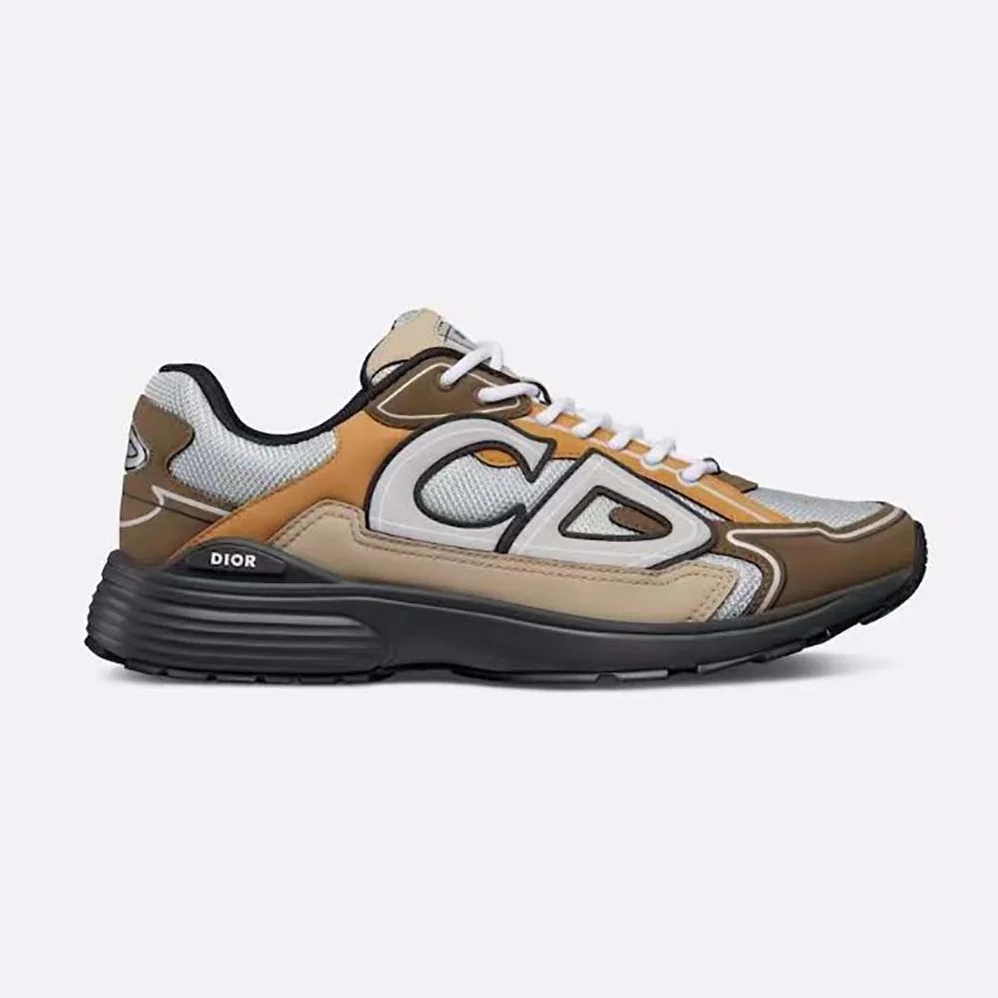 Dior B30 Sneaker Brown Mesh and White Technical Fabric for Men Dior B30 Sneaker Brown Mesh and White Technical Fabric for Men