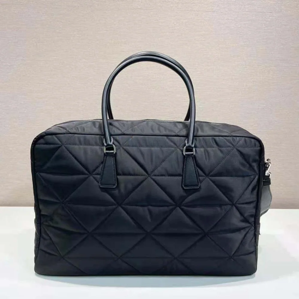 Prada Quilted Re-Nylon Travel Bag for Unisex in Black