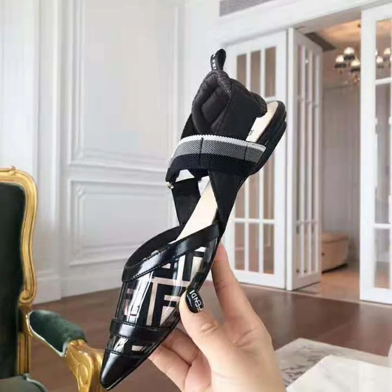 Fendi SABOTS Flats in PU and Leather for Women in Black