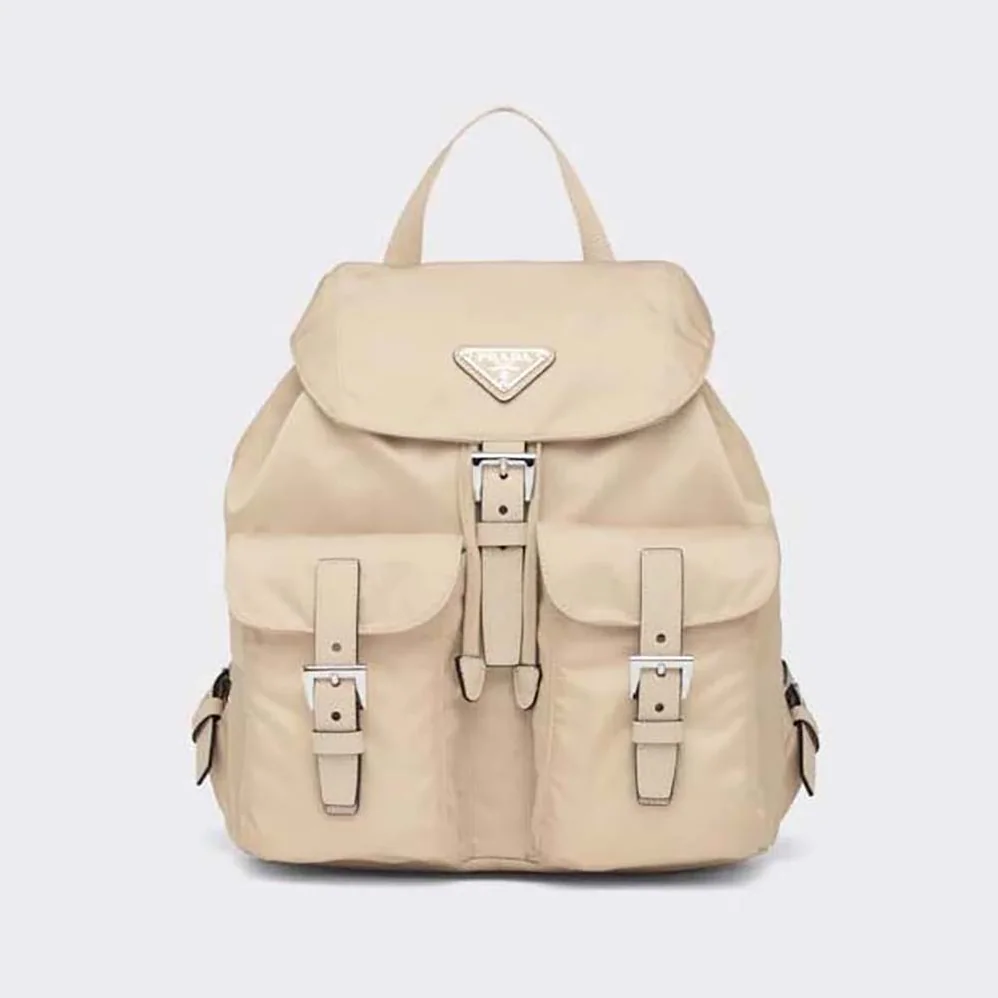 Prada Small Re-Nylon Backpack for Women in Beige