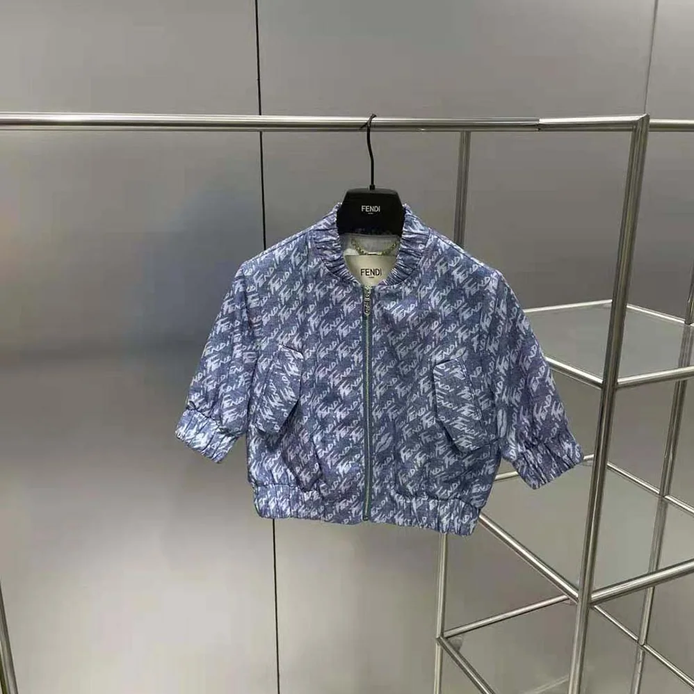 Fendi Light Blue Chambray Jacket for Women