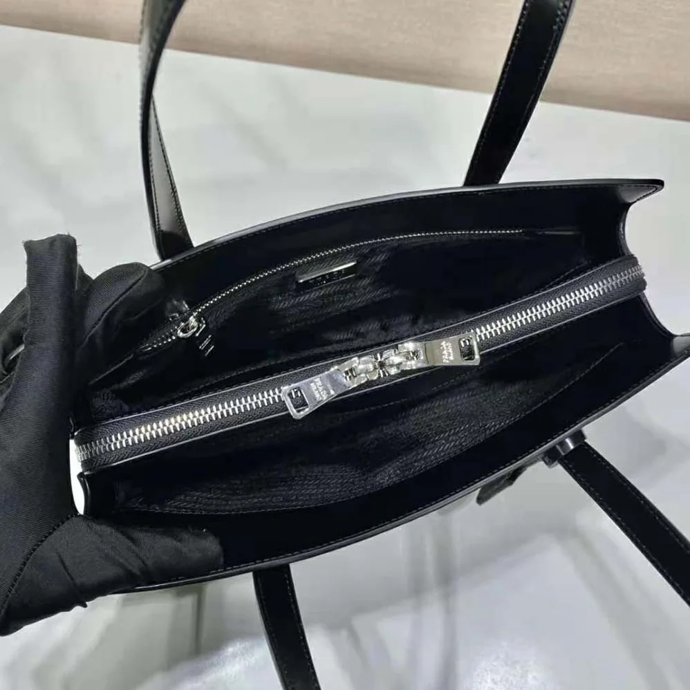 Prada Re-Edition 1995 Brushed-Leather Medium Handbag for Women in Black