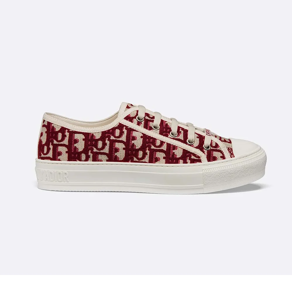 Dior Shoes Walk'n'Dior Sneaker in Oblique Embroidered Canvas for Women in Red Dior Shoes Walk'n'Dior Sneaker in Oblique Embroidered Canvas for Women in Red