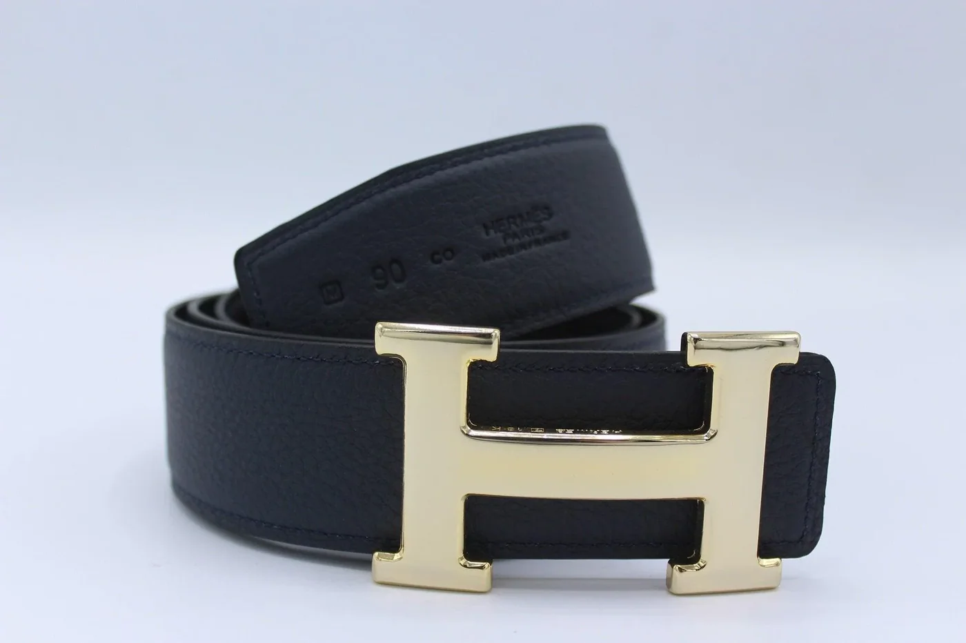 H Buckle Belt Reversible Dark Blue&Black Belt