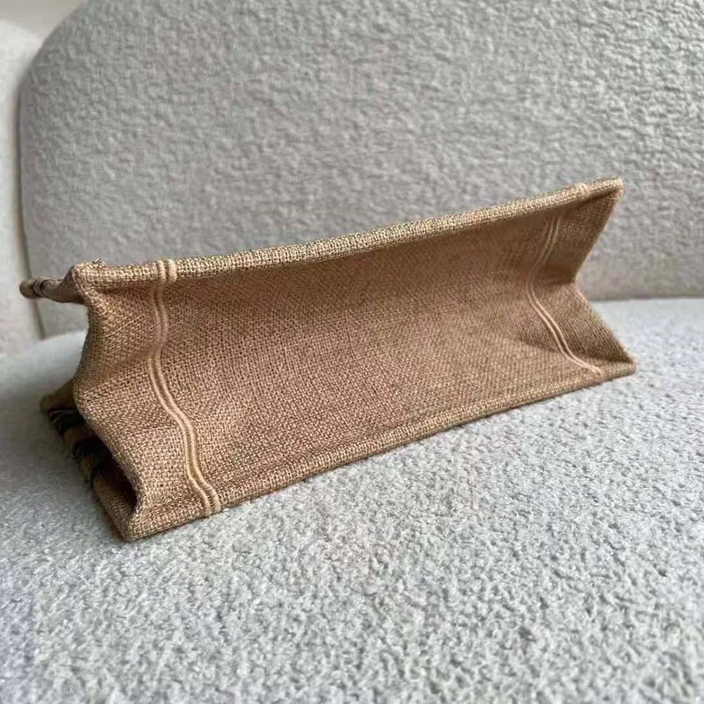 Dior Small Dior Book Tote Beige Jute Canvas Embroidered with Dior Union Motif for Women Dior Small Dior Book Tote Beige Jute Canvas Embroidered with Dior Union Motif for Women