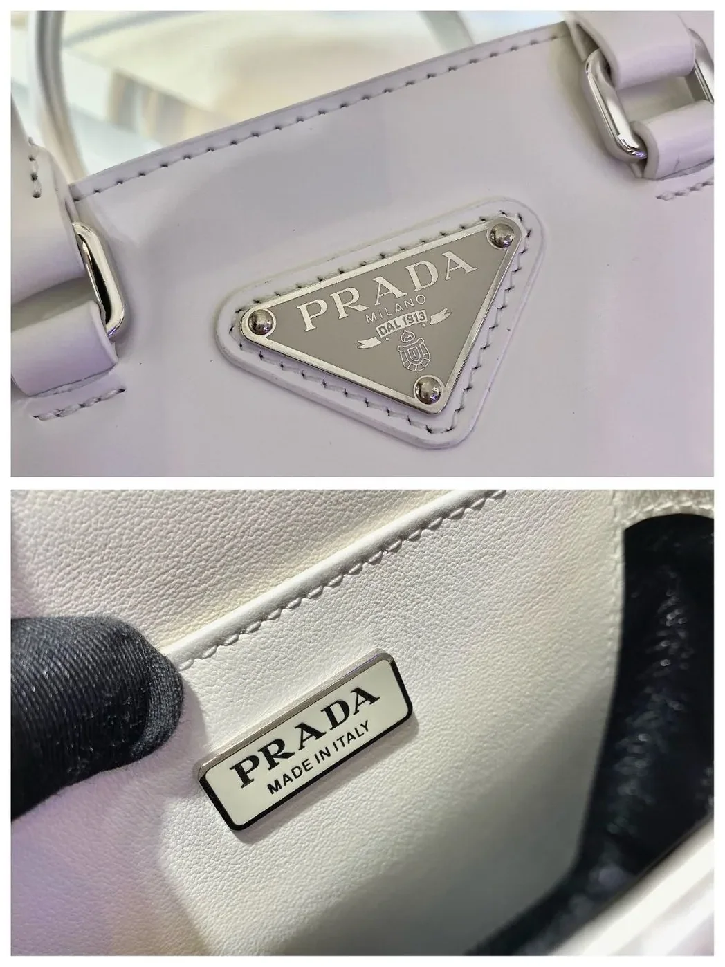 Prada Small Brushed Tote White Prada Small Brushed Tote White