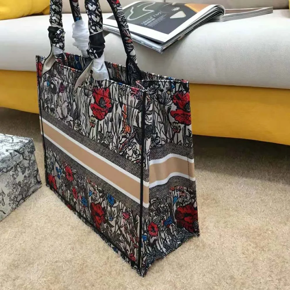 Dior Small Dior Book Tote Multicolor Mille Fleurs Embroidery for Women