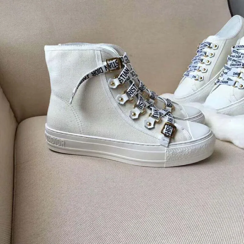 Dior Shoes High-Top Trainer in White Canvas for Women in White Dior Shoes High-Top Trainer in White Canvas for Women in White
