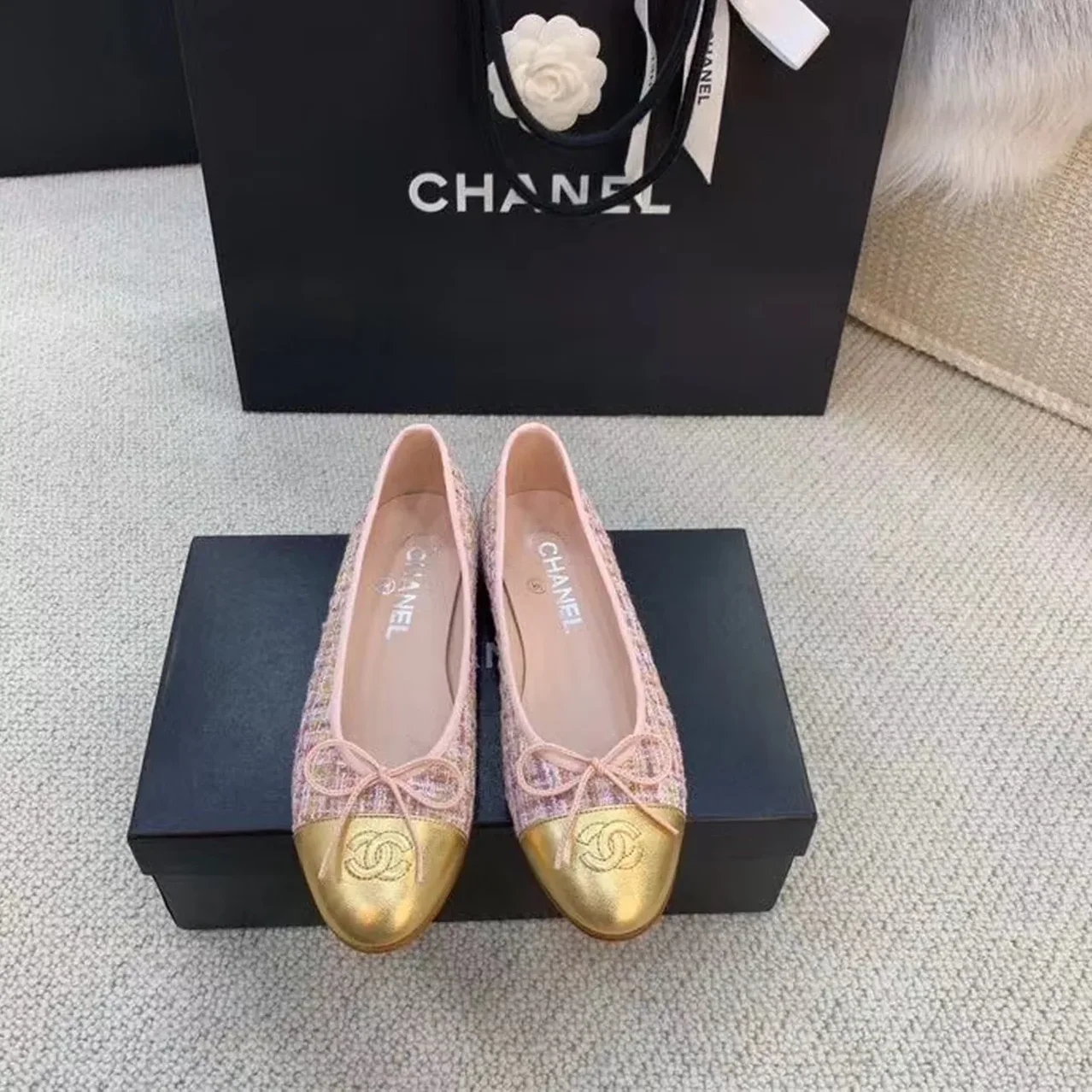 Chanel Ballerina Logo Shoes Black Chanel Ballerina Logo Shoes Black