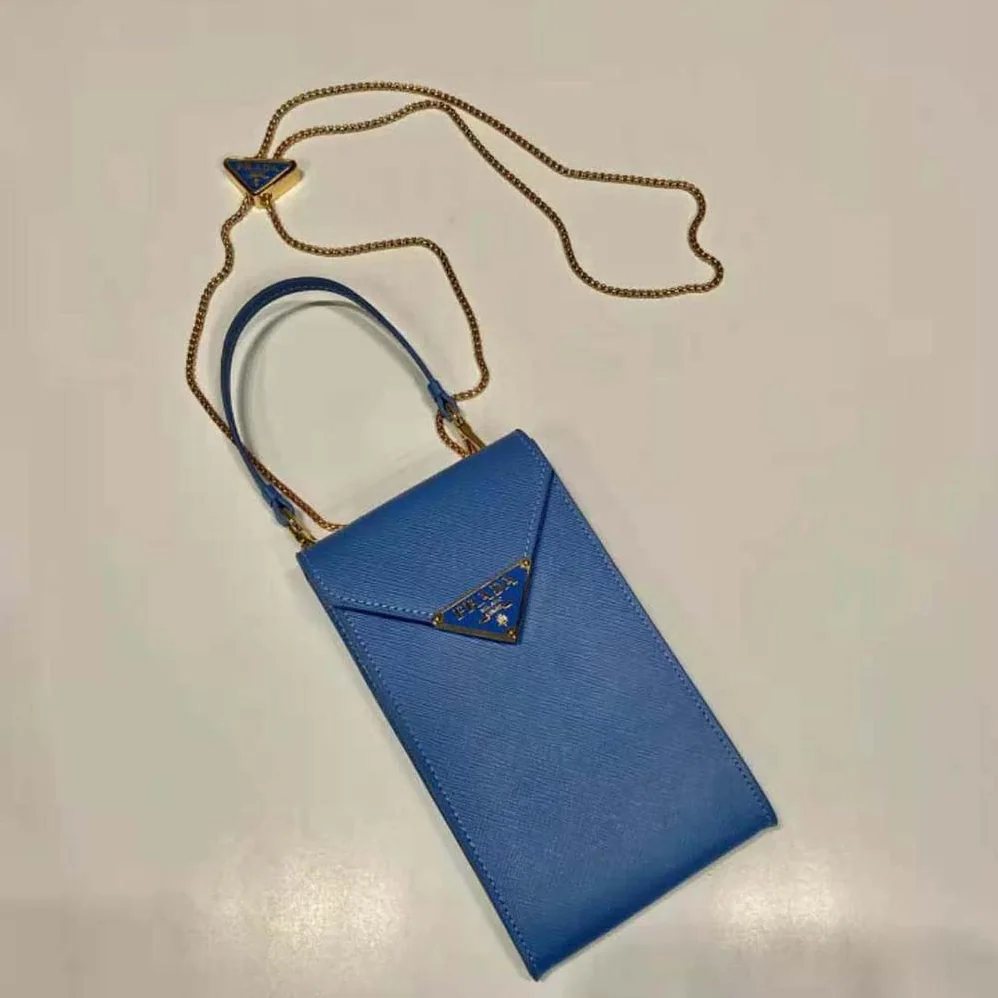 Prada Saffiano Leather Mini-Bag for Women in Blue