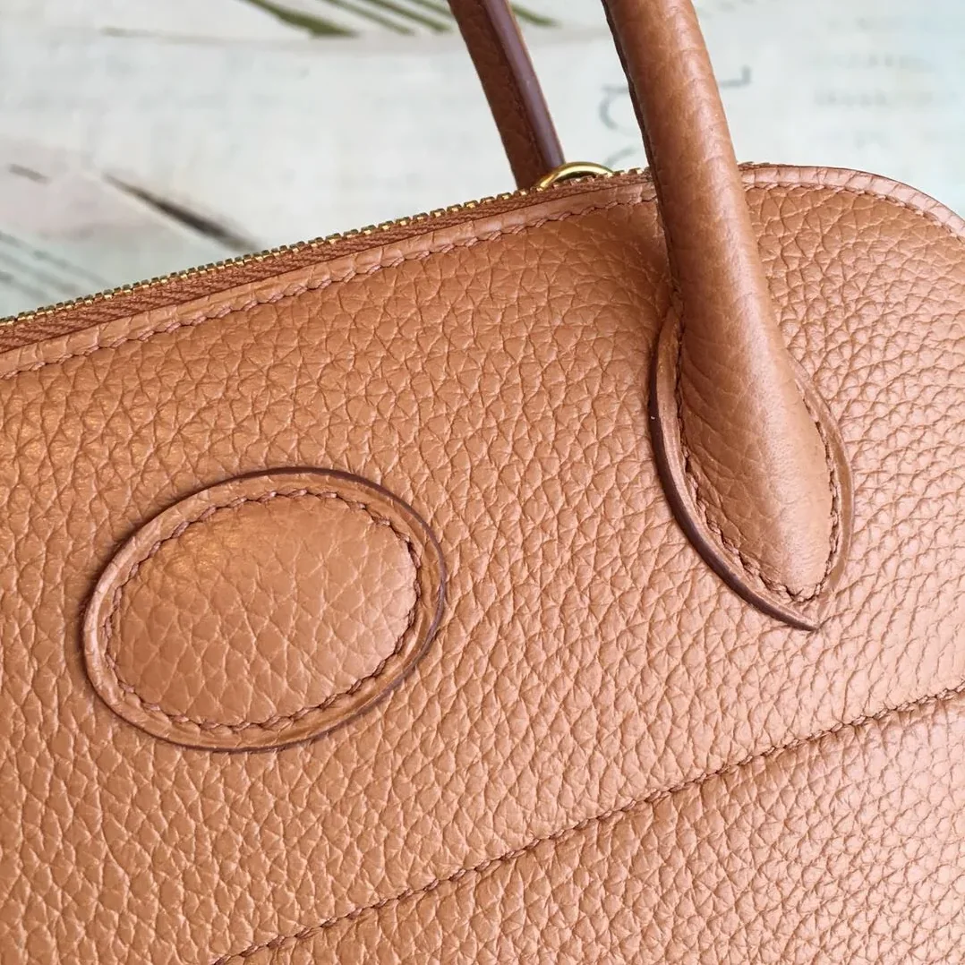 Hermes Bolide Bag Brown Silver Toned Hardware /