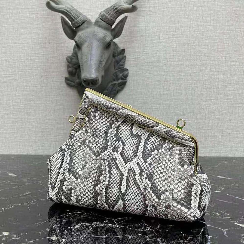 Fendi First Small Natural Python Leather Bag for Women