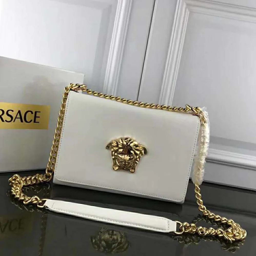 Versace Medusa Head Evening Clutch Bag for Women in White Versace Medusa Head Evening Clutch Bag for Women in White