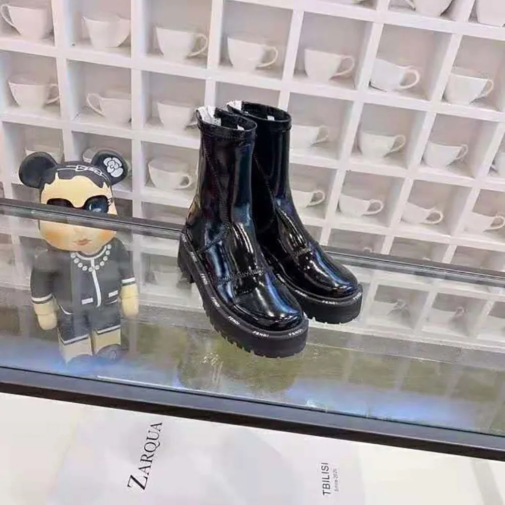Fendi Biker Boots Glossy Black Neoprene Biker Boots for Women Fendi Biker Boots Glossy Black Neoprene Biker Boots for Women