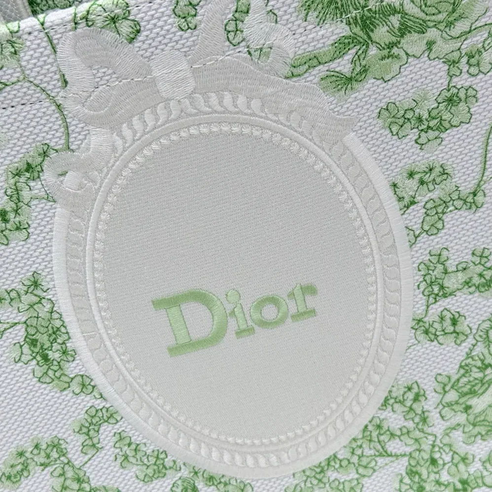 Dior Mini Dior Book Tote with Strap Green and White Toile de Jouy Clover for Women Dior Mini Dior Book Tote with Strap Green and White Toile de Jouy Clover for Women