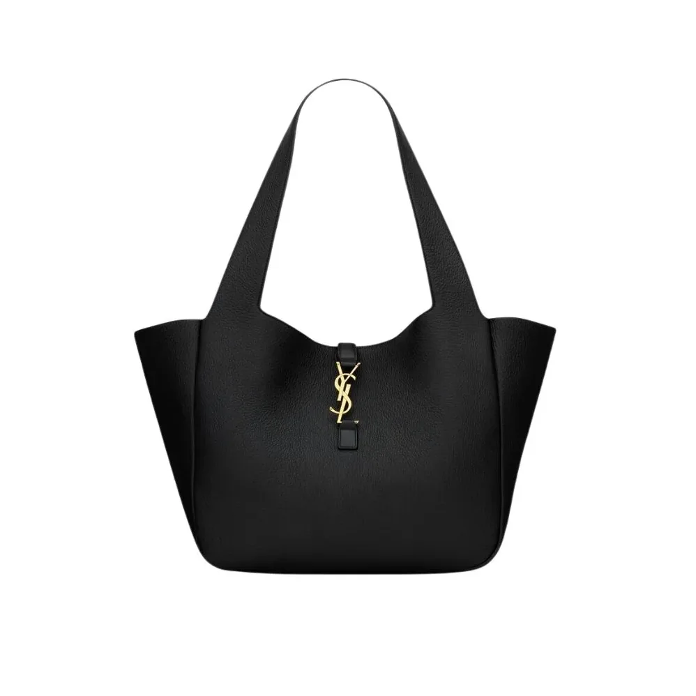 Saint Laurent Le 5 A 7 Bea In Grained Leather Black Bag - 19.7 Inches /