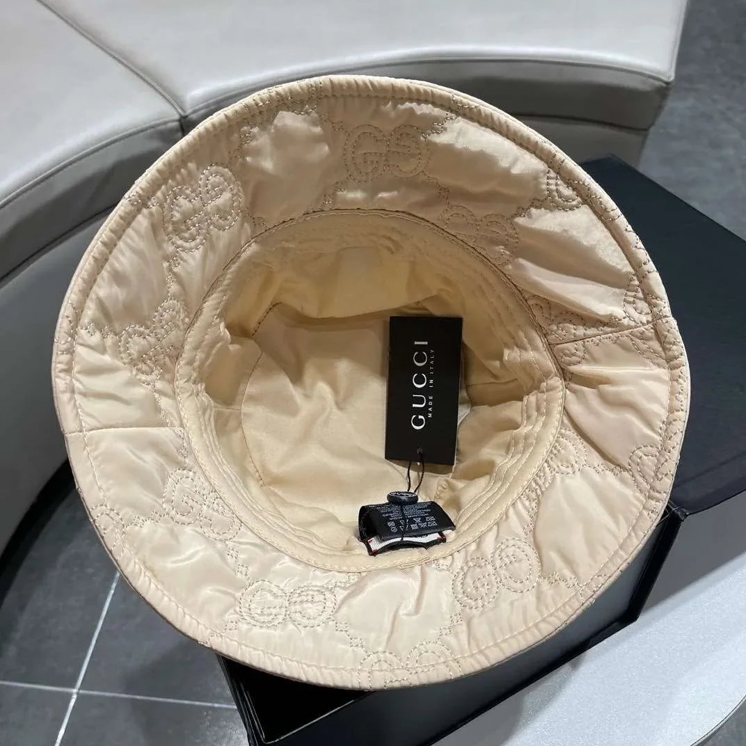 Gucci Quilted Bucket Hat Cream Gucci Quilted Bucket Hat Cream