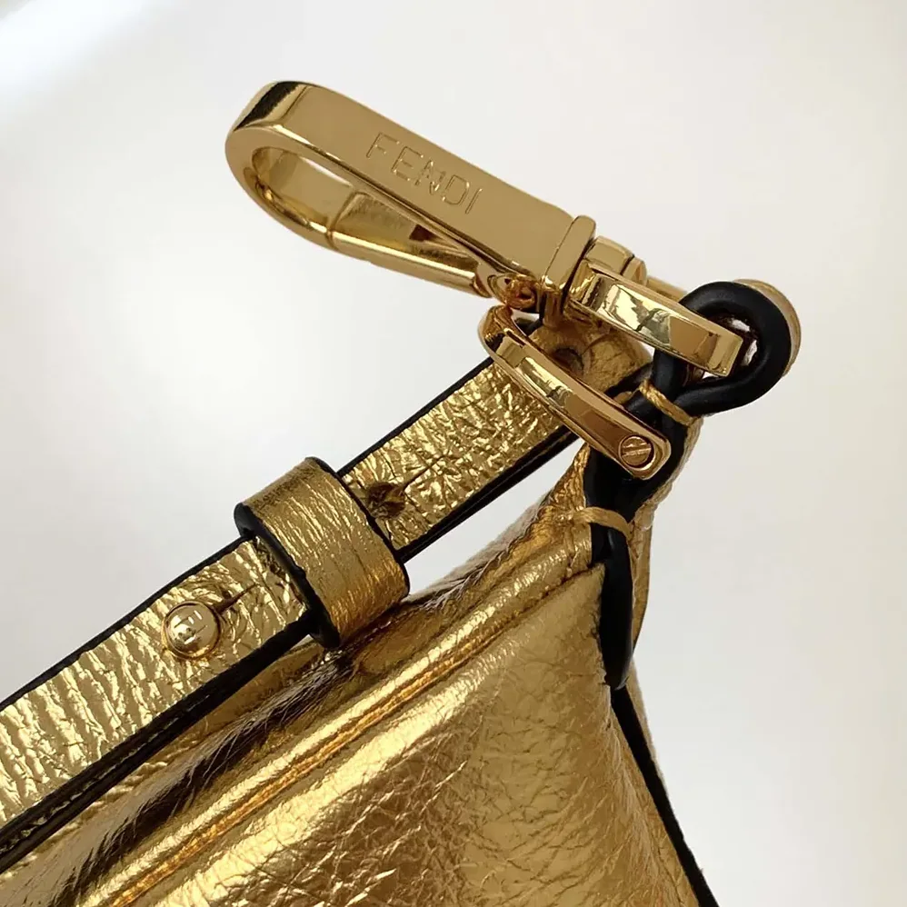 Fendi Fendigraphy Mini Gold Leather Mini for Women in bag