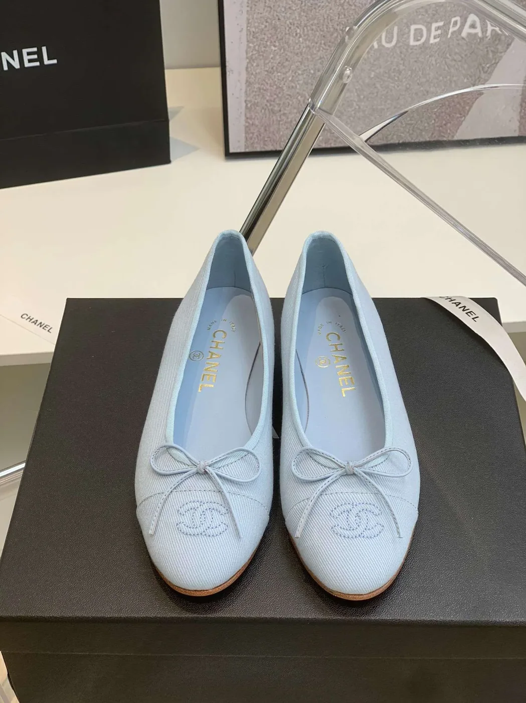 Chanel Ballet Flats Light Blue Chanel Ballet Flats Light Blue