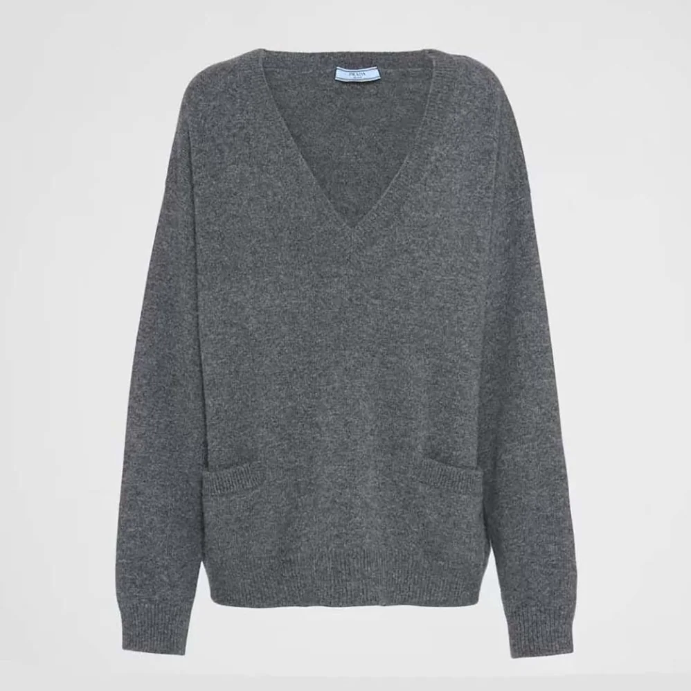 Prada Wool and Cashmere Sweater for Women in Silver Prada Wool and Cashmere Sweater for Women in Silver