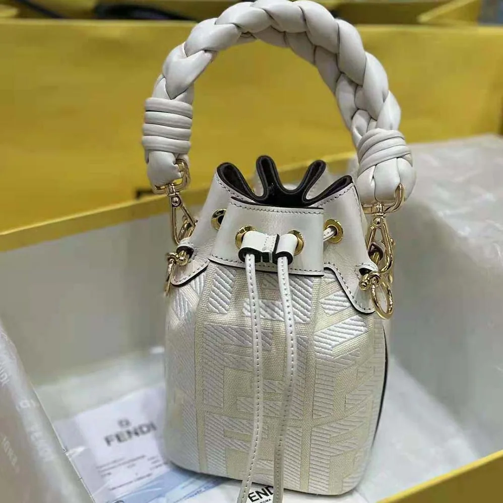 Fendi Mon Tresor White FF Canvas Mini for Women in Bag Fendi Mon Tresor White FF Canvas Mini for Women in Bag