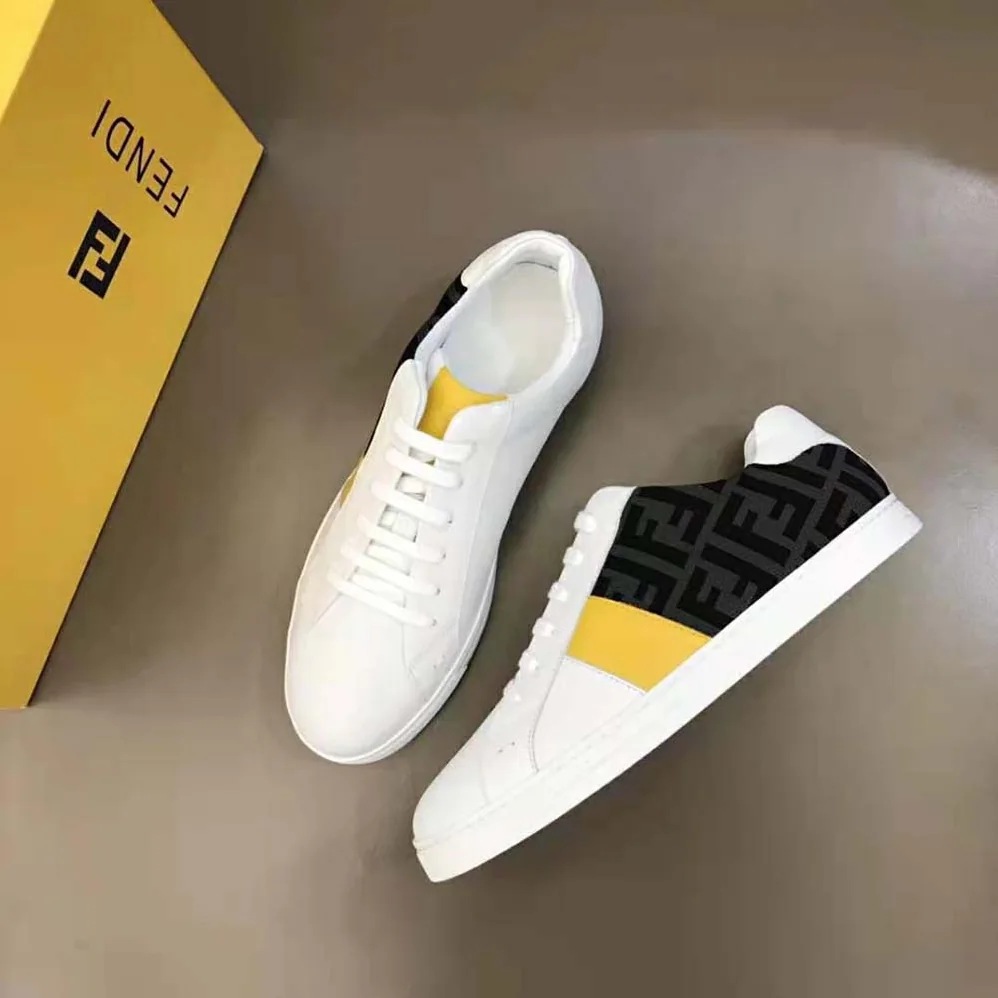 Fendi Sneakers White Leather Low for Men in Tops