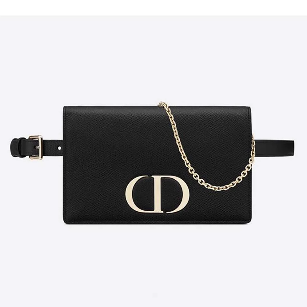 Dior 30 Montaigne 2-in-1 Pouch Stone Grained Calfskin for Women in Black Dior 30 Montaigne 2-in-1 Pouch Stone Grained Calfskin for Women in Black