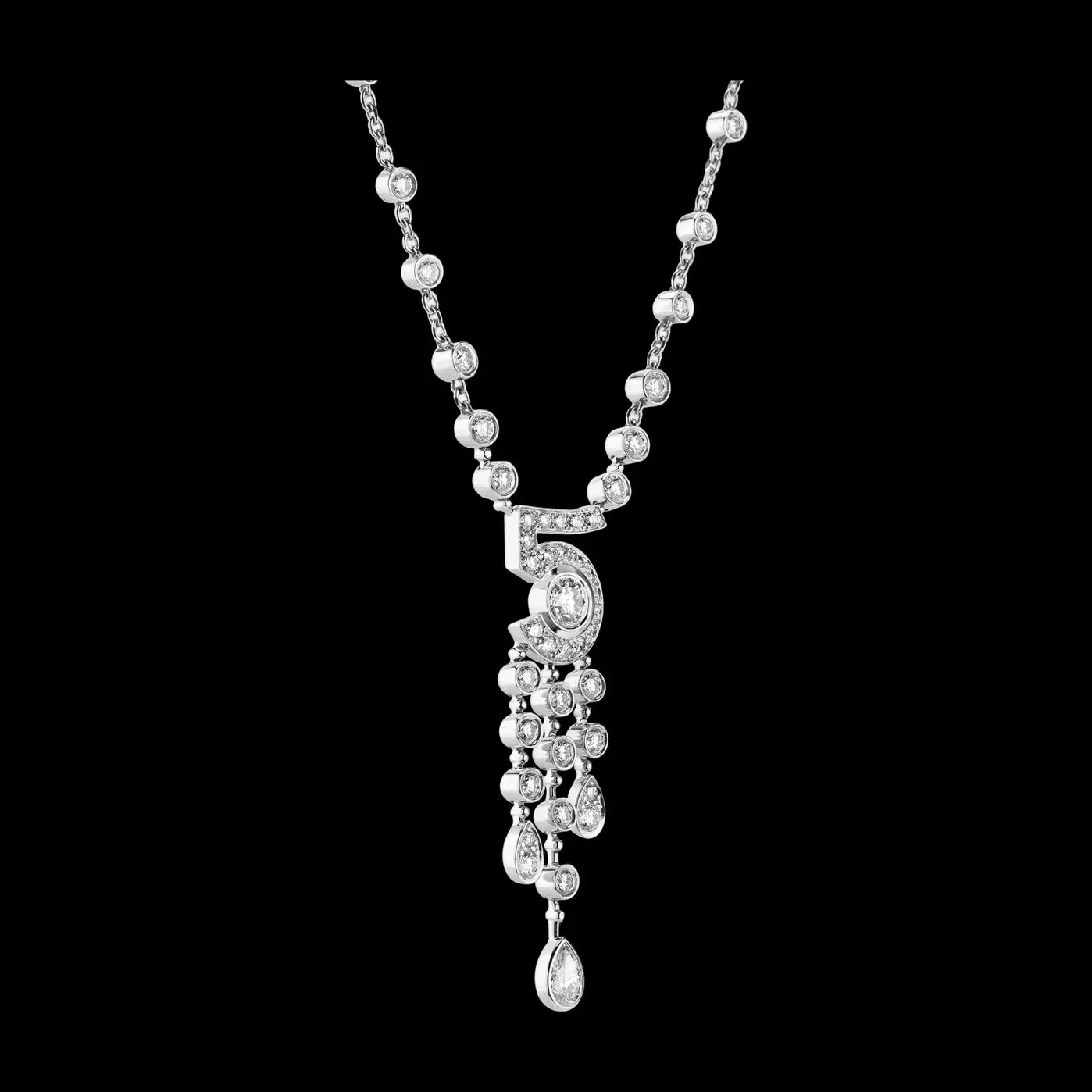 Chanel Eternal N°5 Necklace White Gold Chanel Eternal N°5 Necklace White Gold