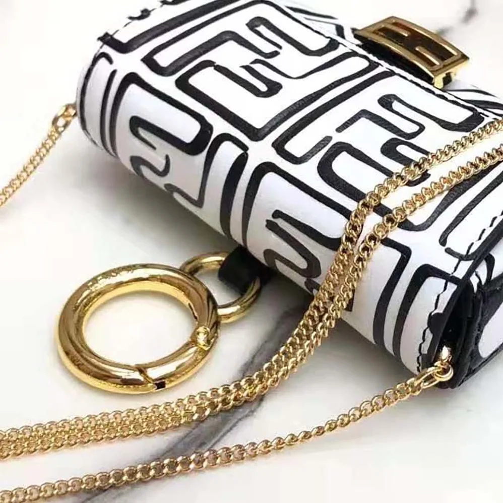 Fendi Nano Baguette Charm White Nappa Leather Charm for Women