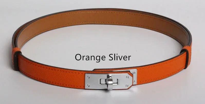High Quality Real Leather 1.8cm Width Belts Golden for Women's