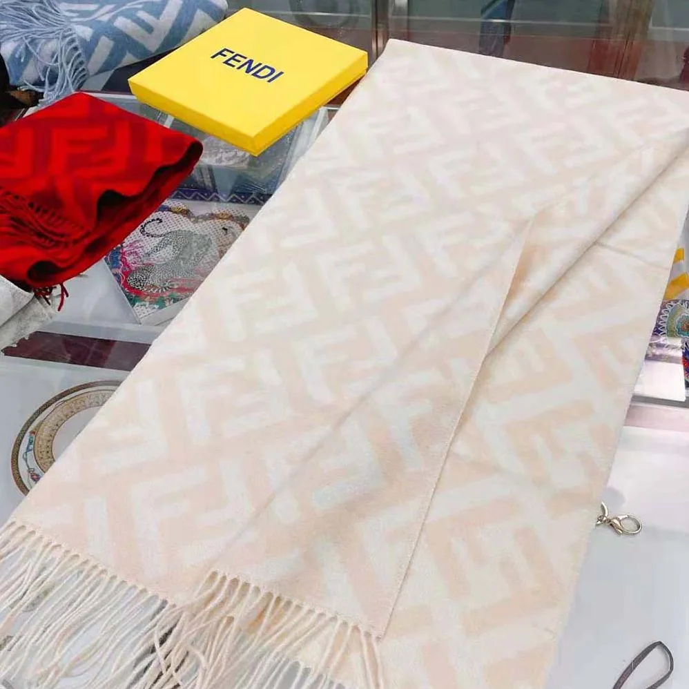Fendi FF Scarf Pale Pink Cashmere Scarf for Women Fendi FF Scarf Pale Pink Cashmere Scarf for Women