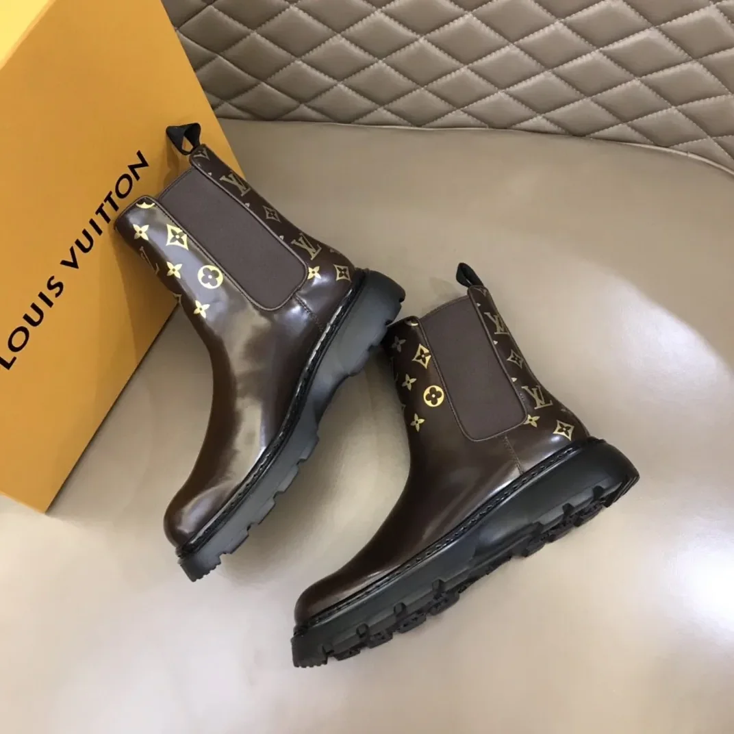 Louis Vuitton LV Bold Chelsea Boots Monogram Flower Brown 1A9FEI Louis Vuitton LV Bold Chelsea Boots Monogram Flower Brown 1A9FEI