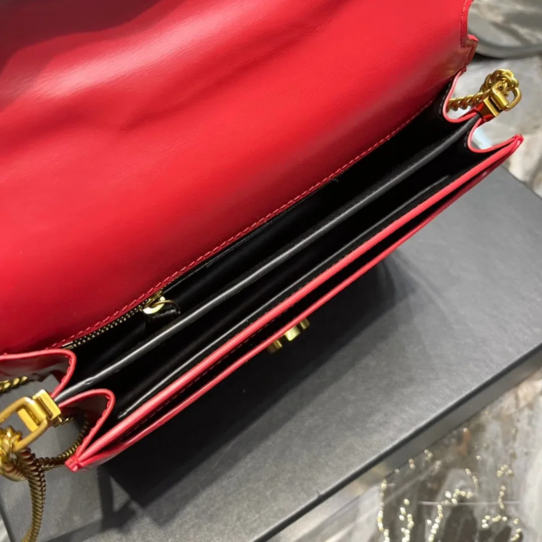 Saint Laurent Cassandra Medium Shoulder Bag in Red Gold Hardware Saint Laurent Cassandra Medium Shoulder Bag in Red Gold Hardware