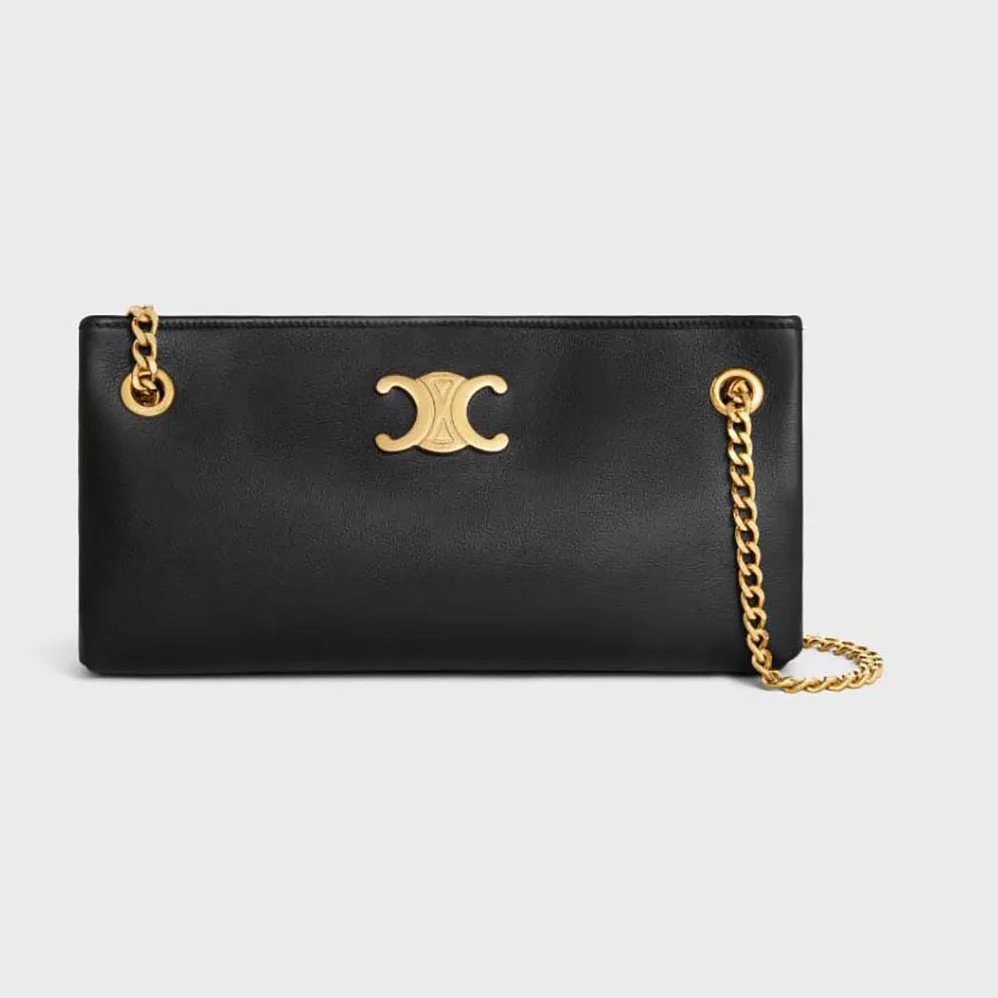 Celine Medium Newspaper Bag in Supple Calfskin for Women in Black