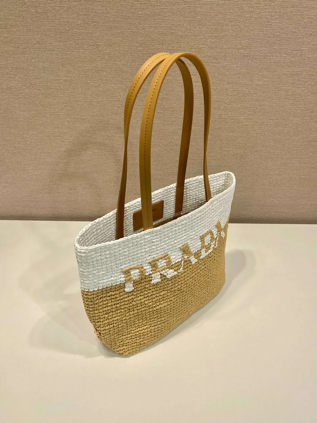 Prada Raffia Tote Bag Beige /