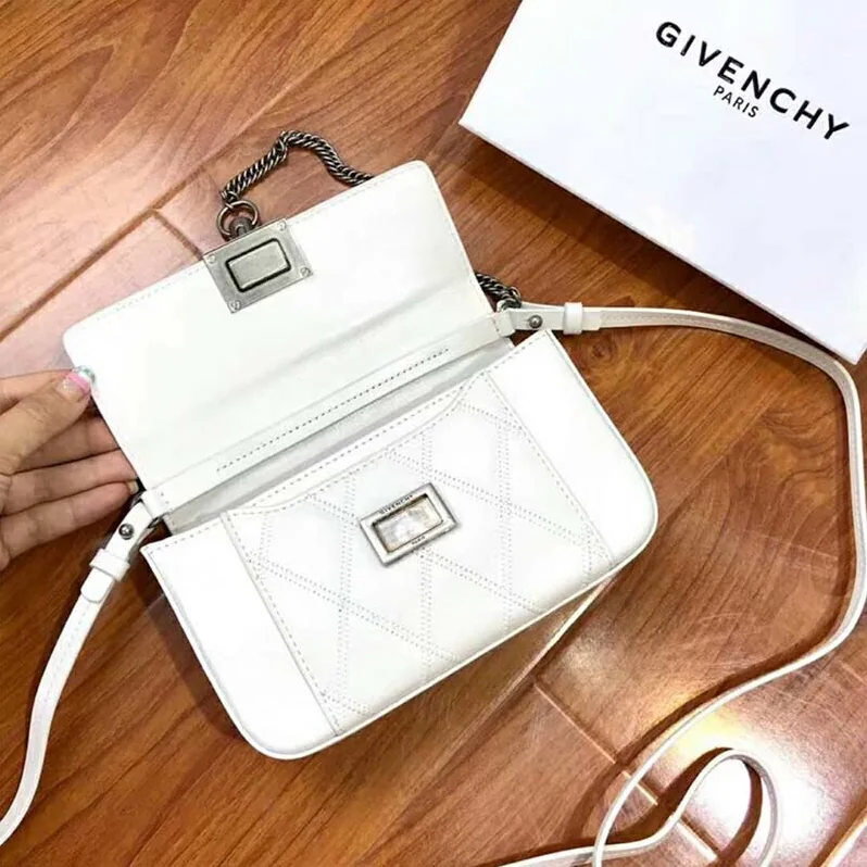 Givenchy Mini Pocket Bag in Diamond Quilted Leather for Women in White Givenchy Mini Pocket Bag in Diamond Quilted Leather for Women in White