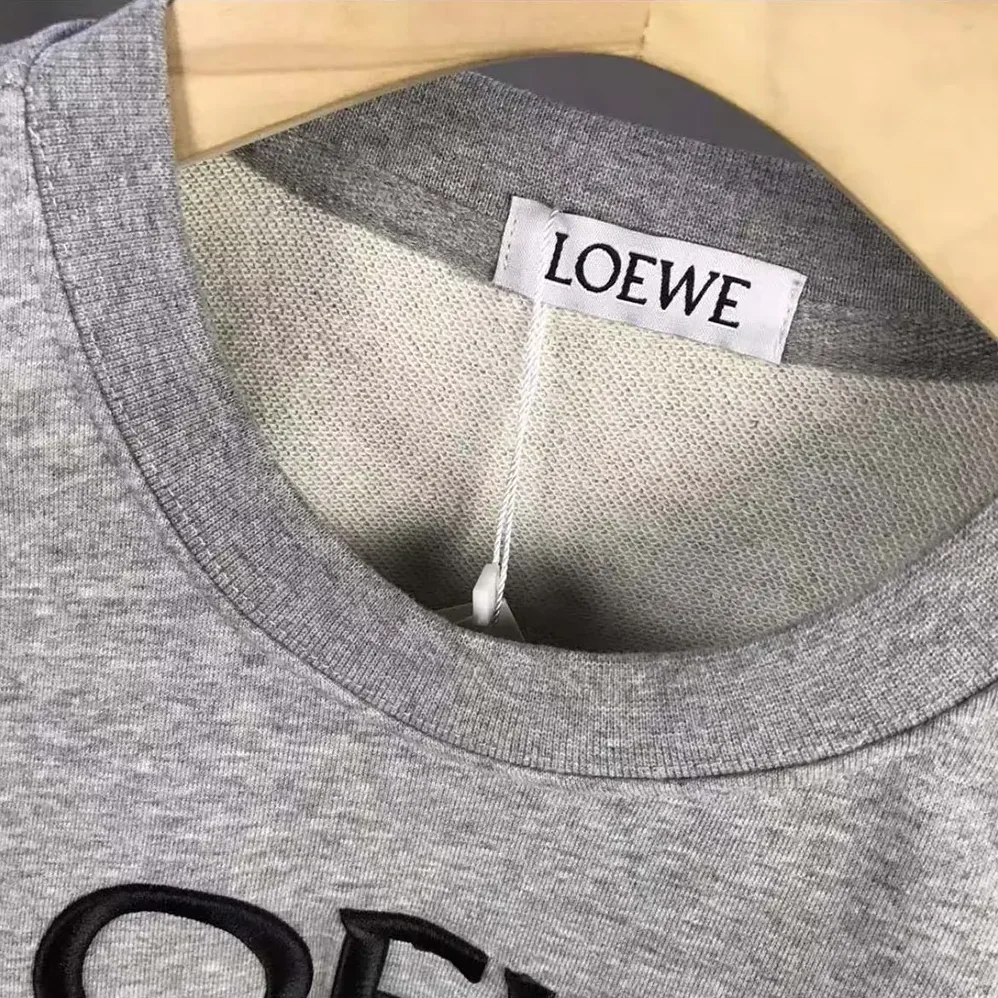 Loewe Anagram Regular Fit Sweatshirt in Cotton for Men in Gray/Yellow