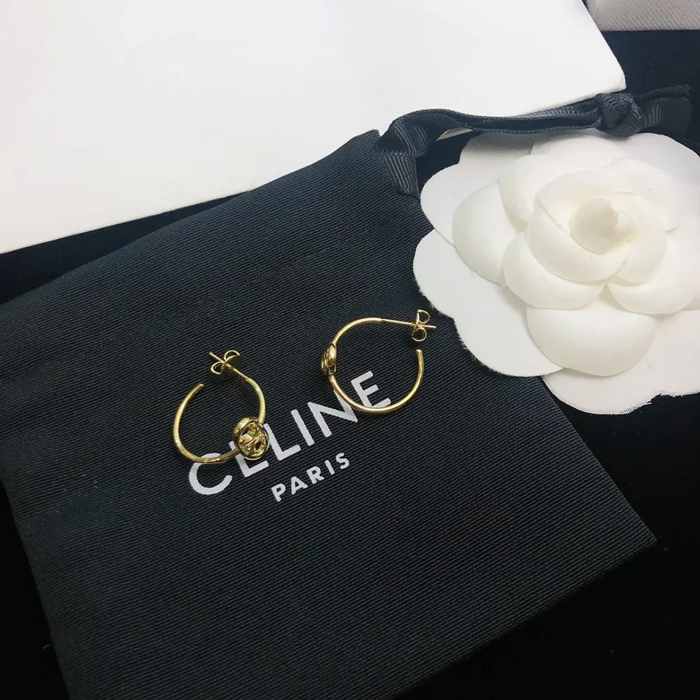 Celine Maillon Triomphe Hoops in Yellow Gold for Women