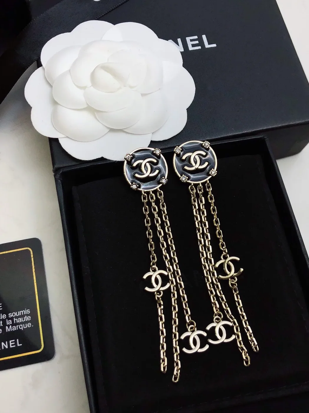 Long Earrings Black