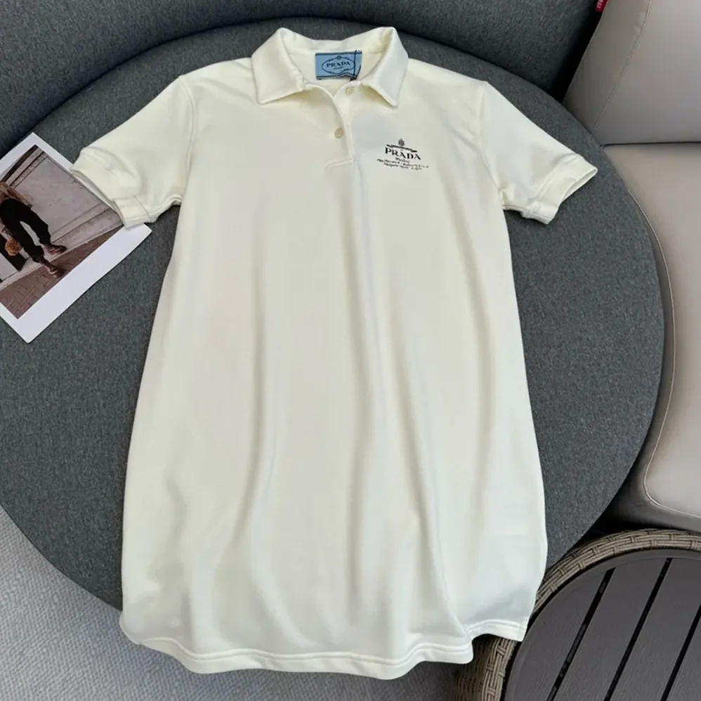 Prada Short Fleece Natural Dress in Flared for Women Prada Short Fleece Natural Dress in Flared for Women