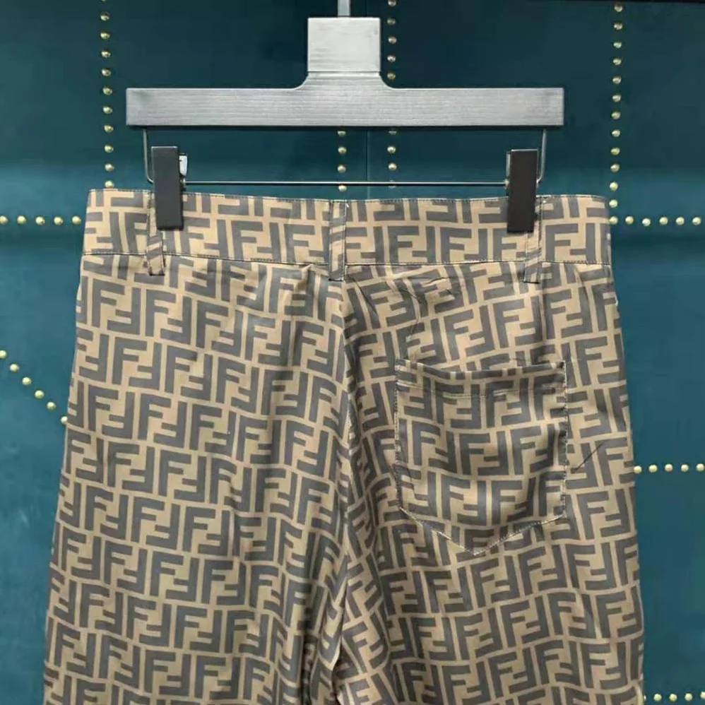 Fendi Bermudas Brown Fabric Pants for Men Fendi Bermudas Brown Fabric Pants for Men