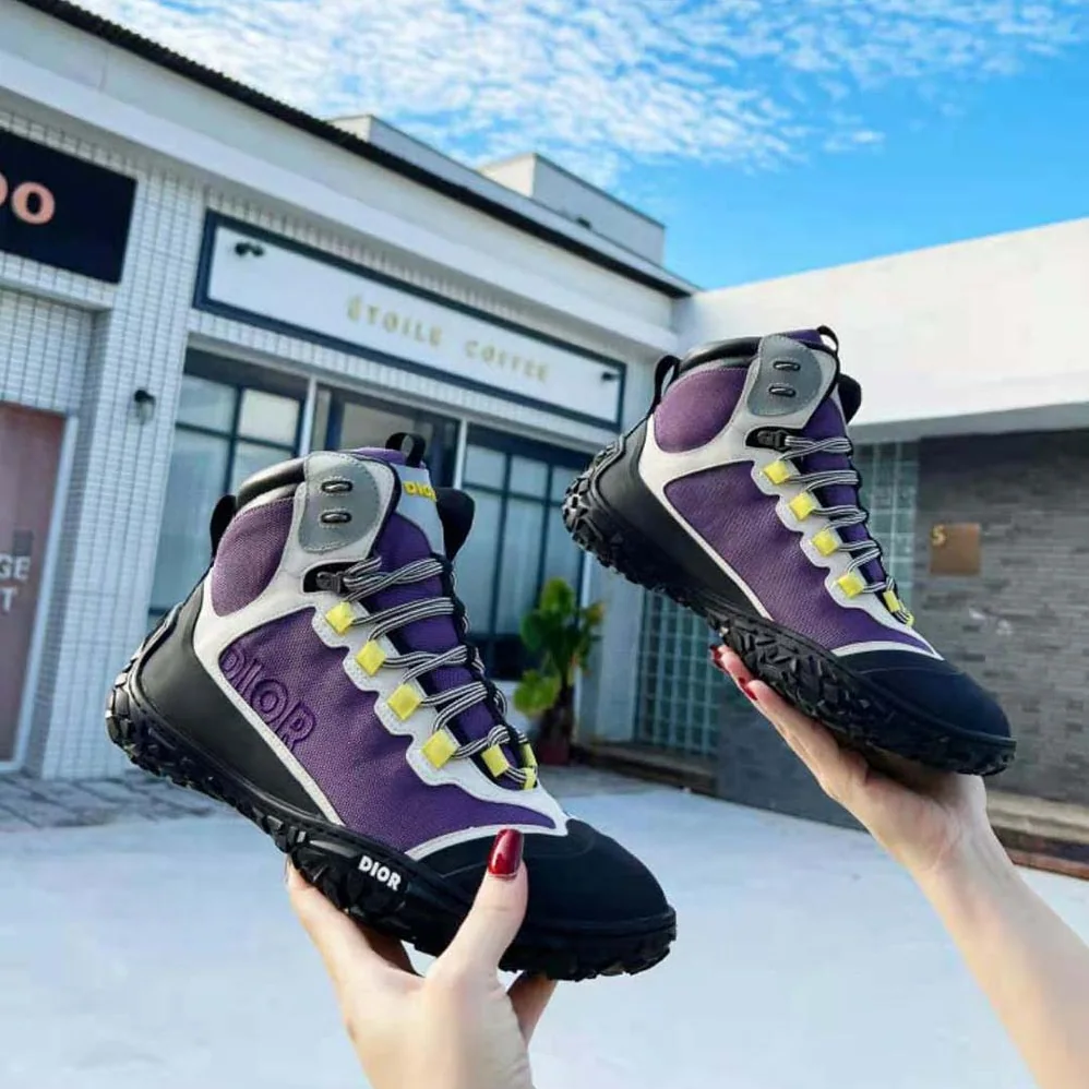 Dior Diorizon Hiking Boot Purple Technical Mesh with Black Rubber for Men Dior Diorizon Hiking Boot Purple Technical Mesh with Black Rubber for Men