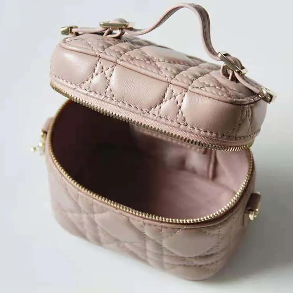 Dior Micro Lady Dior Vanity Case Cannage Lambskin for Women in Pink