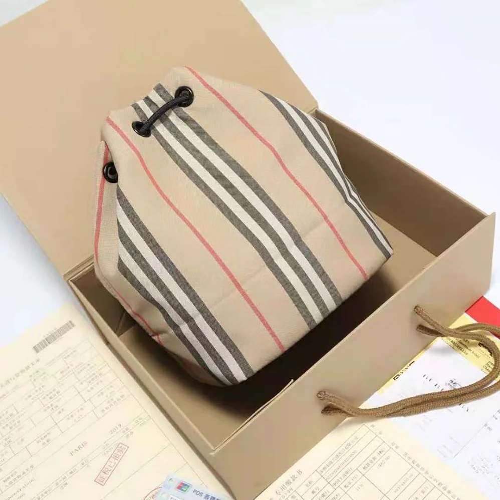 Burberry Icon Stripe ECONYL Drawcord Pouch for Women Burberry Icon Stripe ECONYL Drawcord Pouch for Women