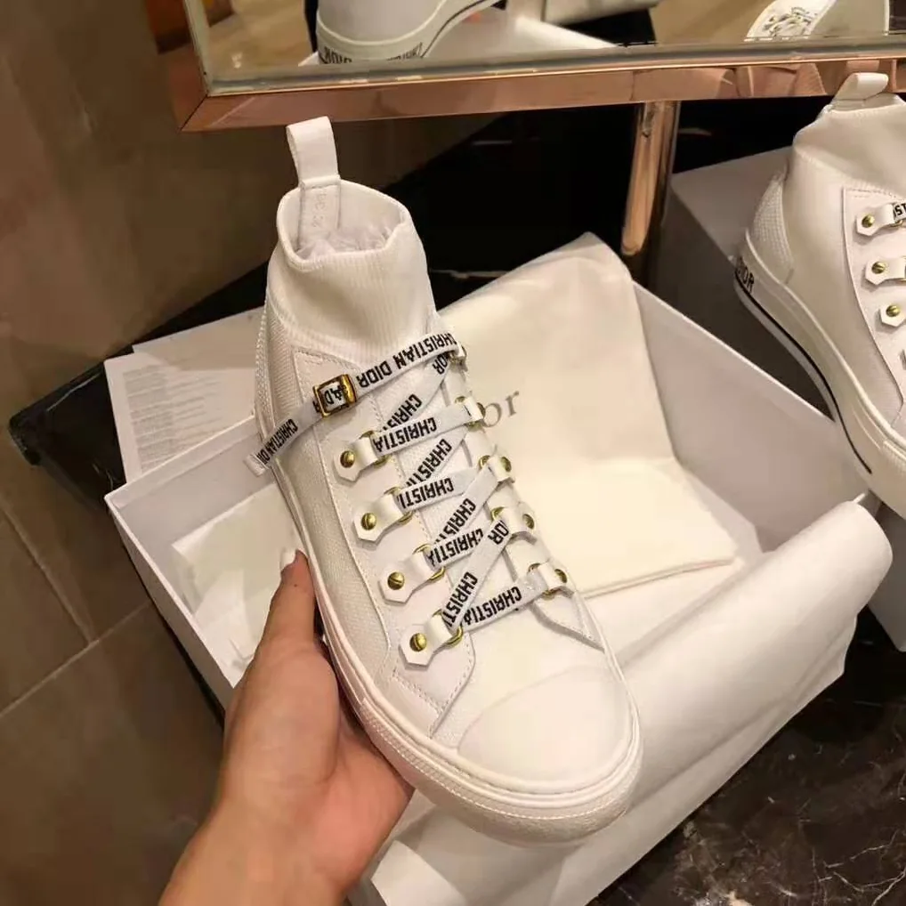Dior Walk'N'Dior Techincal Knit Mid-Top Sneaker for Women in White Dior Walk'N'Dior Techincal Knit Mid-Top Sneaker for Women in White