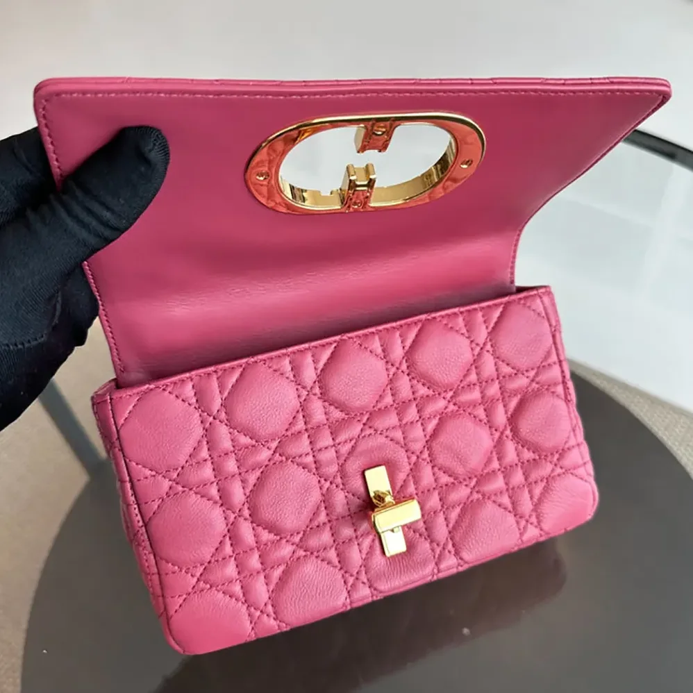 Dior Small Dior Caro Bag Rose Supple Cannage Calfskin for Women Dior Small Dior Caro Bag Rose Supple Cannage Calfskin for Women
