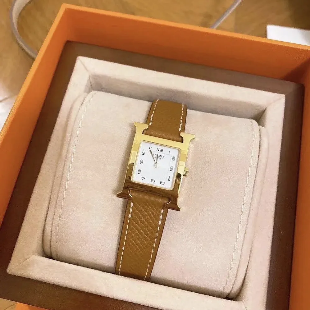 Hermes Heure H Watch Mini Model 21 mm for Women in Brown