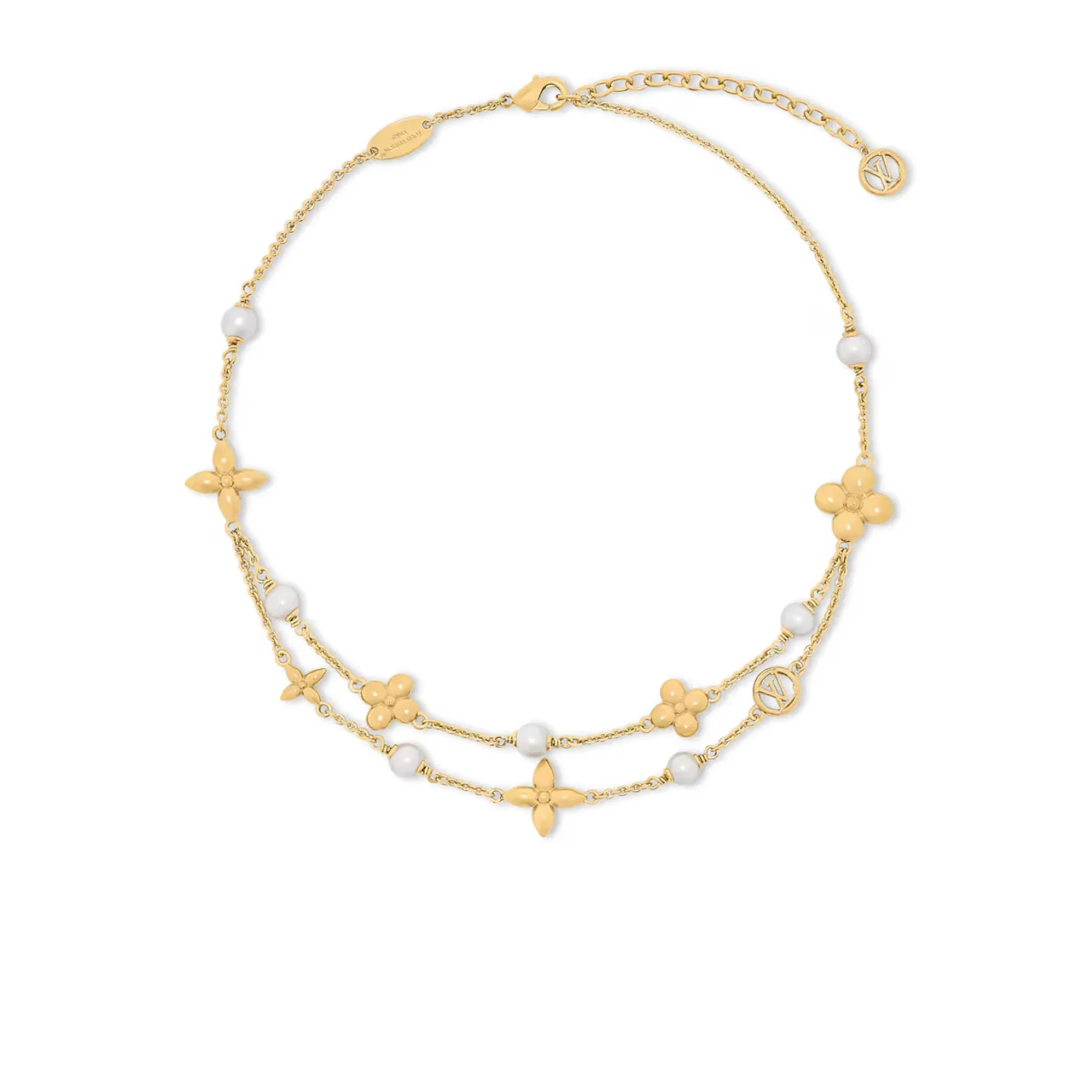 Louis Vuitton Pearl Constellations Necklace Gold Hardware