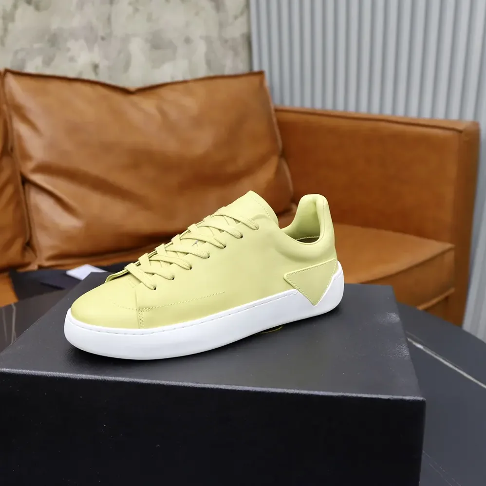Prada Court Leather Sneakers for Unisex in Pineapple